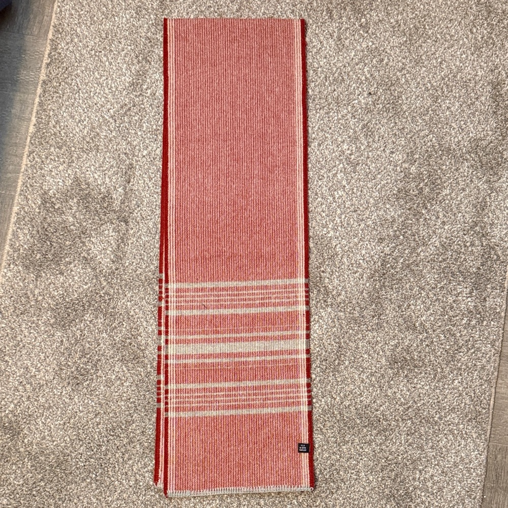 Elegant Red and Cream wool scarf